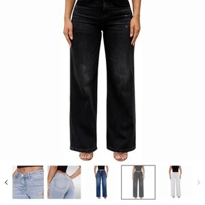 Mid-Low Rise Stretch Wide-Leg Jeans